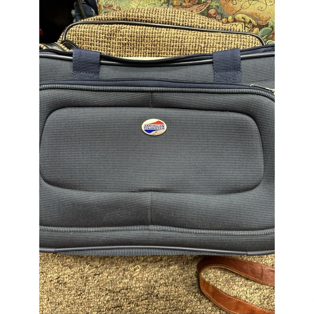 American Tourister Travel Tote Small Carry-On Shoulder Duffle Bag Blue Mini